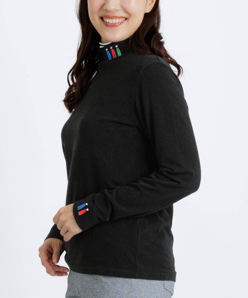 Picone CLUB（ピッコーネクラブ）の「ポイント刺繍保温起毛プルオーバー（Tシャツ/カットソー・レディース・ブラック/ベージュ/ホワイト・L/M/S）」の14枚目の写真
