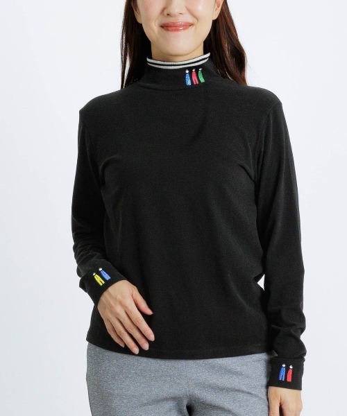Picone CLUB（ピッコーネクラブ）の「ポイント刺繍保温起毛プルオーバー（Tシャツ/カットソー・レディース・ブラック/ベージュ/ホワイト・L/M/S）」の15枚目の写真