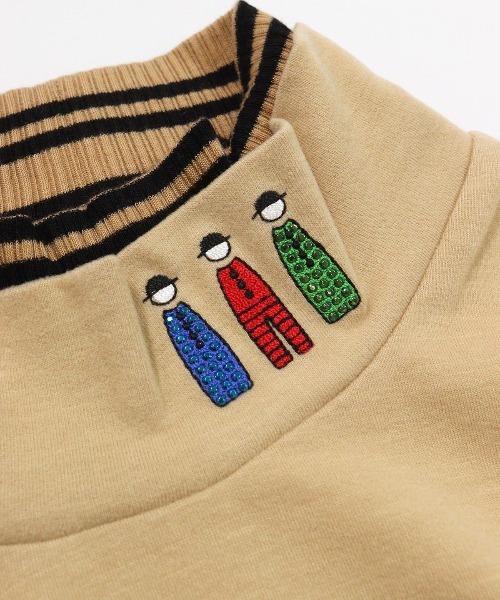 Picone CLUB（ピッコーネクラブ）の「ポイント刺繍保温起毛プルオーバー（Tシャツ/カットソー・レディース・ブラック/ベージュ/ホワイト・L/M/S）」の4枚目の写真