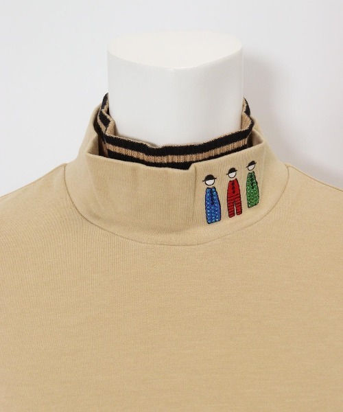 Picone CLUB（ピッコーネクラブ）の「ポイント刺繍保温起毛プルオーバー（Tシャツ/カットソー・レディース・ブラック/ベージュ/ホワイト・L/M/S）」の22枚目の写真