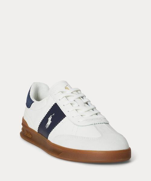 POLO RALPH LAUREN(ポロ ラルフ ローレン)の「Heritage Aera レザー スニーカー(スニーカー・メンズ・ネイビー系1・9D/10.5D/9.5D/8.5D/8D/7.5D/7D/6D/4D/5D/10D)」の2枚目の写真
