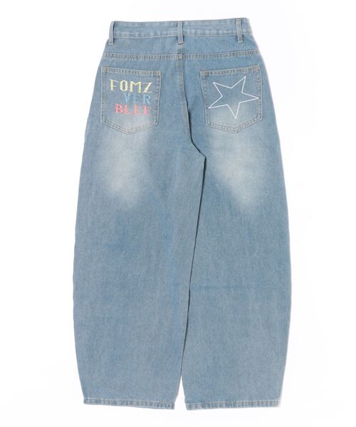 セール】Y2Kカラフルスター刺繍バギーデニムパンツ（デニムパンツ