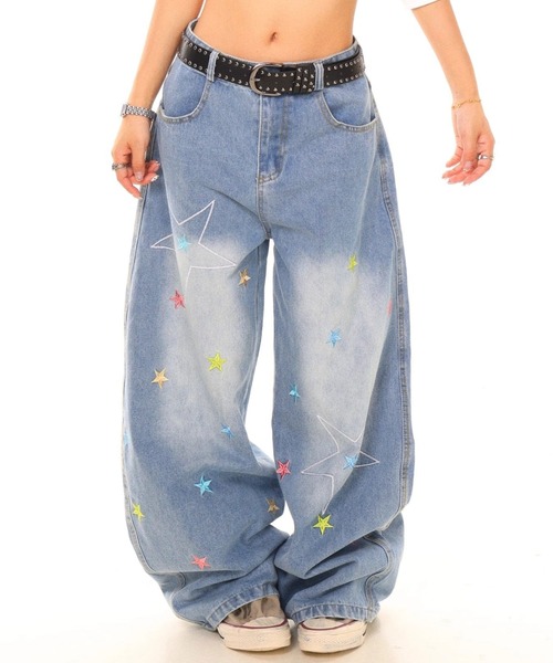 美品00s PANDIESTA W36 豪華刺繍 和柄バギーデニム B系cune 美品00s PANDIESTA W36 豪華刺繍 和柄バギーデニム B系cune パンディエスタ