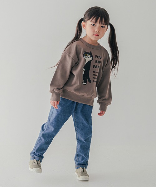 FOV（フォブ）の「FOV/フォブ F/B CAT ビッグトレーナー（スウェット・キッズ・アイボリー/チャコールグレー/アッシュグレー・100cm/110cm/120cm/130cm/90cm）」の11枚目の写真
