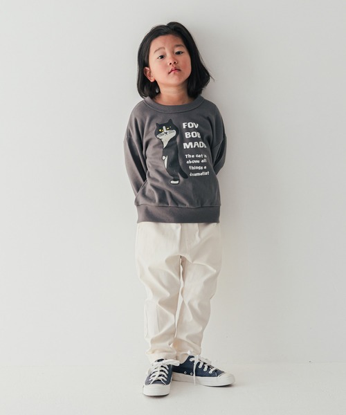 FOV（フォブ）の「FOV/フォブ F/B CAT ビッグトレーナー（スウェット・キッズ・アイボリー/チャコールグレー/アッシュグレー・100cm/110cm/120cm/130cm/90cm）」の8枚目の写真