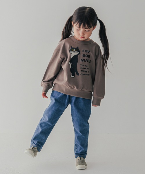 FOV（フォブ）の「FOV/フォブ F/B CAT ビッグトレーナー（スウェット・キッズ・アイボリー/チャコールグレー/アッシュグレー・100cm/110cm/120cm/130cm/90cm）」の12枚目の写真