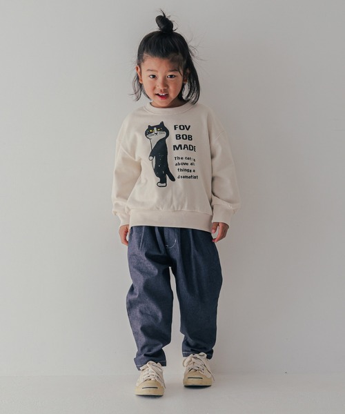 FOV（フォブ）の「FOV/フォブ F/B CAT ビッグトレーナー（スウェット・キッズ・アイボリー/チャコールグレー/アッシュグレー・100cm/110cm/120cm/130cm/90cm）」の13枚目の写真