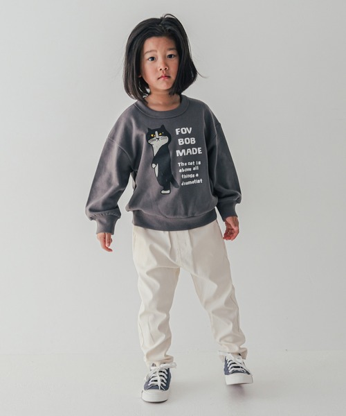 FOV（フォブ）の「FOV/フォブ F/B CAT ビッグトレーナー（スウェット・キッズ・アイボリー/チャコールグレー/アッシュグレー・100cm/110cm/120cm/130cm/90cm）」の14枚目の写真