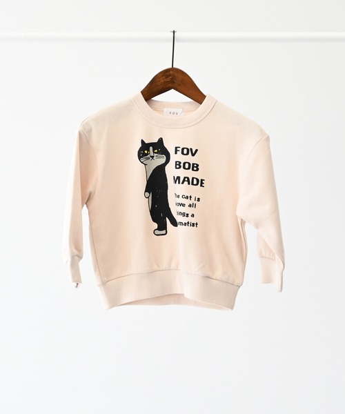 FOV（フォブ）の「FOV/フォブ F/B CAT ビッグトレーナー（スウェット・キッズ・アイボリー/チャコールグレー/アッシュグレー・100cm/110cm/120cm/130cm/90cm）」の16枚目の写真