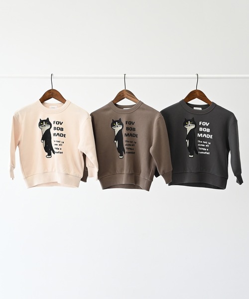 FOV（フォブ）の「FOV/フォブ F/B CAT ビッグトレーナー（スウェット・キッズ・アイボリー/チャコールグレー/アッシュグレー・100cm/110cm/120cm/130cm/90cm）」の20枚目の写真