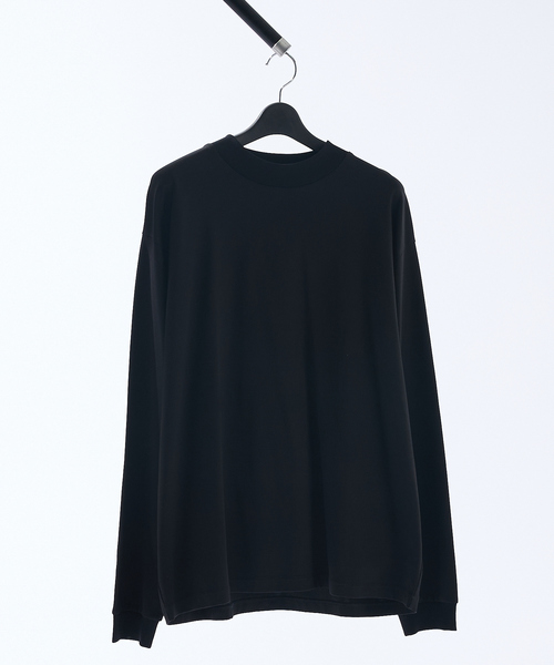ABAHOUSE（アバハウス）の「シルケットポンチ モックネック ロンT / オーバーサイズ（Tシャツ/カットソー・メンズ・ホワイト/グレイッシュブルー/ブラック・46/48）」の5枚目の写真