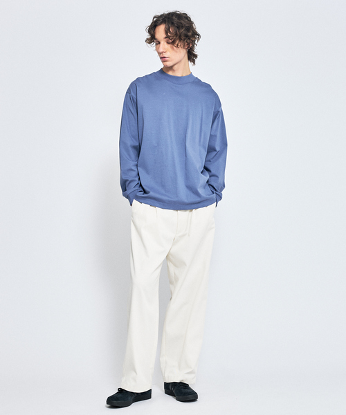 ABAHOUSE（アバハウス）の「シルケットポンチ モックネック ロンT / オーバーサイズ（Tシャツ/カットソー・メンズ・ホワイト/グレイッシュブルー/ブラック・46/48）」の20枚目の写真