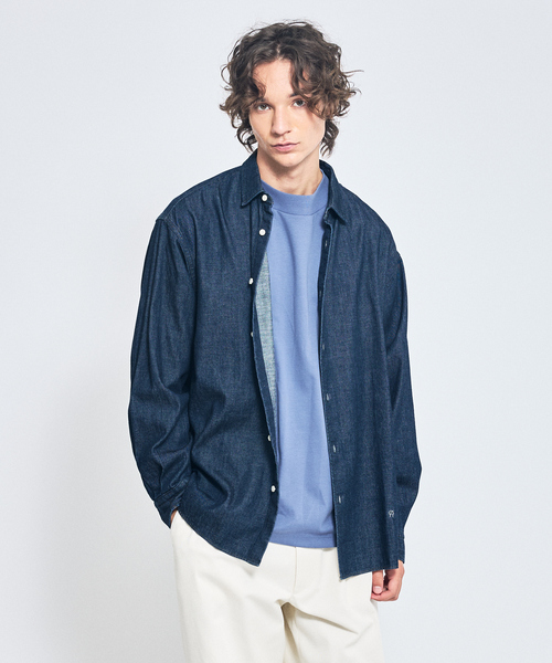 ABAHOUSE（アバハウス）の「シルケットポンチ モックネック ロンT / オーバーサイズ（Tシャツ/カットソー・メンズ・ホワイト/グレイッシュブルー/ブラック・46/48）」の21枚目の写真