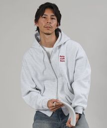 FFEIN(フェイン)の【FFEIN(フェイン)】ヘビーウエイトワンポイントロゴジップパーカー / パーカー 裏起毛 ジップ 刺繍 ロゴ フーディ ダブルジップ(パーカー)