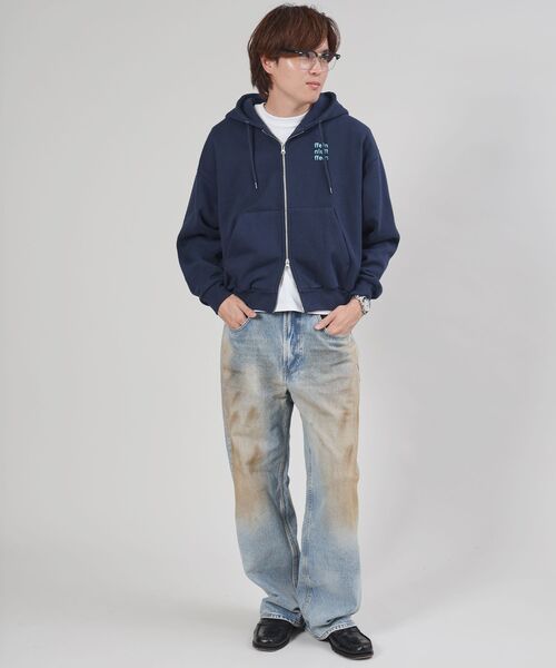 FFEIN（フェイン）の「【FFEIN（フェイン）】ヘビーウエイトワンポイントロゴ立体フードジップパーカー / パーカー 裏起毛 ジップ 刺繍 ロゴ フーディ ダブルジップ（パーカー・メンズ・アッシュグレー/ブラック/ブラウン/ネイビー・LARGE/MEDIUM/SMALL）」の17枚目の写真