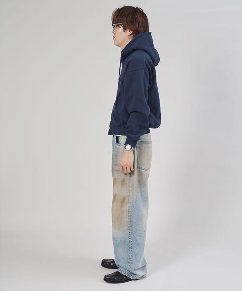 FFEIN（フェイン）の「【FFEIN（フェイン）】ヘビーウエイトワンポイントロゴ立体フードジップパーカー / パーカー 裏起毛 ジップ 刺繍 ロゴ フーディ ダブルジップ（パーカー・メンズ・アッシュグレー/ブラック/ブラウン/ネイビー・LARGE/MEDIUM/SMALL）」の19枚目の写真