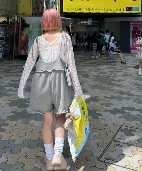 Alley Tokyo（アリートーキョー）の「ハートポケサロペ（サロペット/オーバーオール・レディース・グレー/チャコール・LONG/SHORT）」の11枚目の写真