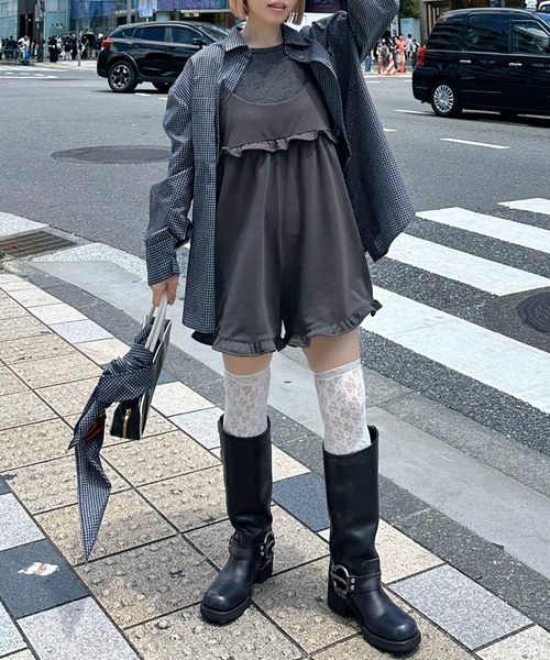 Alley Tokyo（アリートーキョー）の「ハートポケサロペ（サロペット/オーバーオール・レディース・グレー/チャコール・LONG/SHORT）」の18枚目の写真