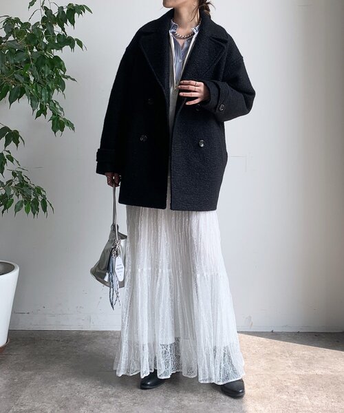 DouDou（ドゥドゥ）の「ウーレットループピーコート（その他アウター・レディース・ベージュ/カーキ/ブラック・FREE）」の13枚目の写真