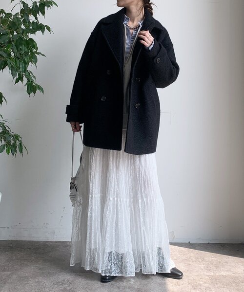 DouDou（ドゥドゥ）の「ウーレットループピーコート（その他アウター・レディース・ベージュ/カーキ/ブラック・FREE）」の11枚目の写真