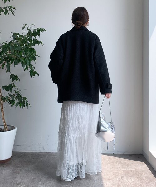 DouDou（ドゥドゥ）の「ウーレットループピーコート（その他アウター・レディース・ベージュ/カーキ/ブラック・FREE）」の10枚目の写真