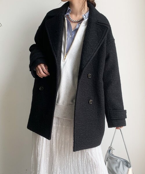 DouDou（ドゥドゥ）の「ウーレットループピーコート（その他アウター・レディース・ベージュ/カーキ/ブラック・FREE）」の9枚目の写真