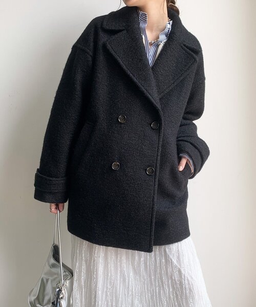 DouDou（ドゥドゥ）の「ウーレットループピーコート（その他アウター・レディース・ベージュ/カーキ/ブラック・FREE）」の7枚目の写真