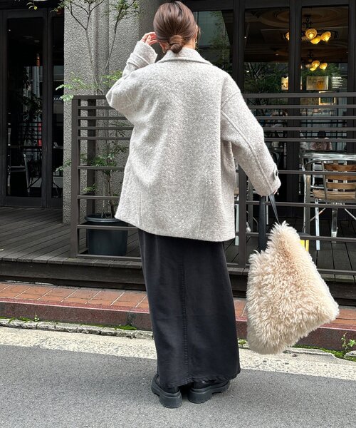 DouDou（ドゥドゥ）の「ウーレットループピーコート（その他アウター・レディース・ベージュ/カーキ/ブラック・FREE）」の16枚目の写真