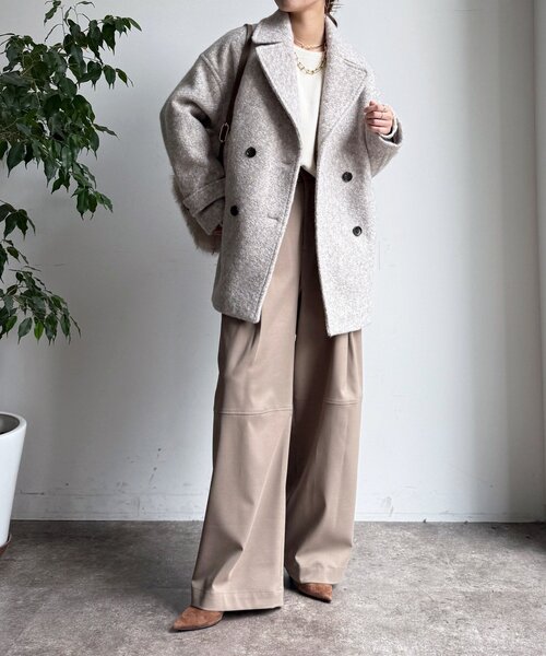 DouDou（ドゥドゥ）の「ウーレットループピーコート（その他アウター・レディース・ベージュ/カーキ/ブラック・FREE）」の22枚目の写真