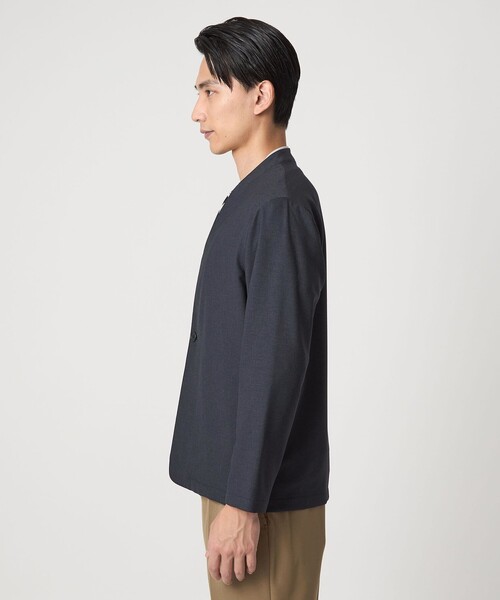 専用　　　ノーカラージャケット MUL ブラックWOOL mil（ミル） ジャケット ノーカラージャケット Vネック ノーカラー