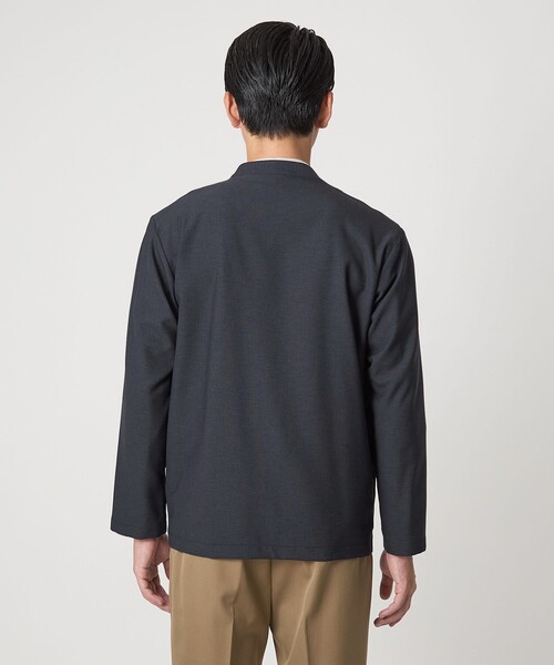 green label relaxing（グリーンレーベルリラクシング）の「A+ ウールライク 1B ノーカラージャケット -ウォッシャブル・ストレッチ-（ノーカラージャケット・メンズ・ネイビー/ブラウン系・M/S/XL/L）」の20枚目の写真