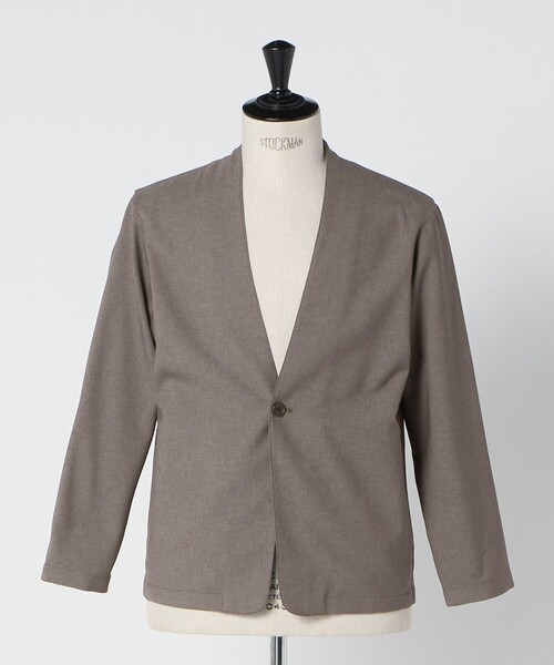 セール】A+ ウールライク 1B ノーカラージャケット -ウォッシャブル