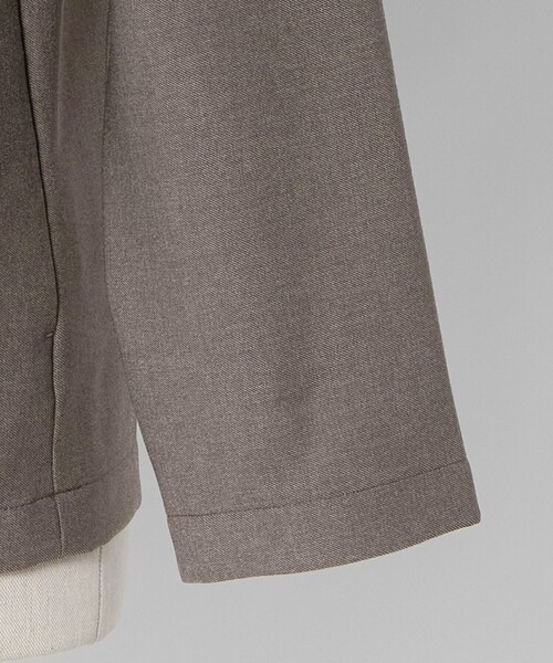 A+ ウールライク 1B ノーカラージャケット -ウォッシャブル