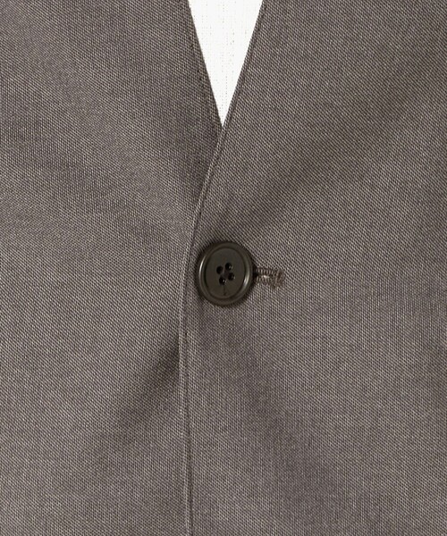 green label relaxing（グリーンレーベルリラクシング）の「A+ ウールライク 1B ノーカラージャケット -ウォッシャブル・ストレッチ-（ノーカラージャケット・メンズ・ネイビー/ブラウン系・M/S/XL/L）」の14枚目の写真