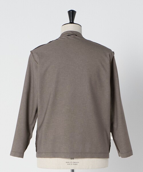 green label relaxing（グリーンレーベルリラクシング）の「A+ ウールライク 1B ノーカラージャケット -ウォッシャブル・ストレッチ-（ノーカラージャケット・メンズ・ネイビー/ブラウン系・M/S/XL/L）」の11枚目の写真