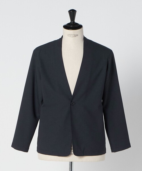 セール】A+ ウールライク 1B ノーカラージャケット -ウォッシャブル