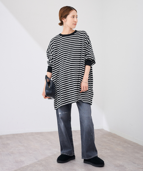 onit/オニット 別注OVERSIZE ボーダーロングスリーブ（Tシャツ