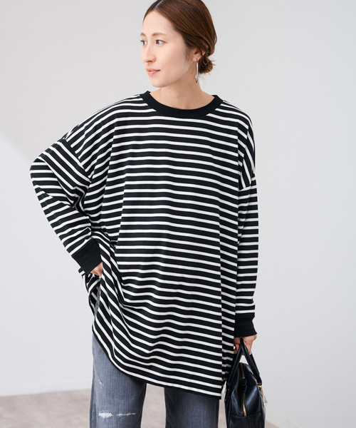 ≪予約≫onit/オニット 別注OVERSIZE ボーダーラガーシャツ FRAMeWORK