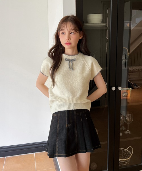 by muni:r（バイ ムニール）の「【着用動画あり・2色・２サイズ展開】デニムプリーツミニスカート/2025 AW COLLECTION（デニムスカート・レディース・ブラック/ブルー・MEDIUM/SMALL）」の15枚目の写真