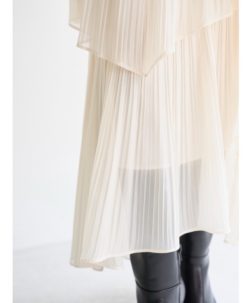 SNIDEL（スナイデル）の「ストレートプリーツティアードスカート（スカート・レディース・チェック/イエロー/アイボリー・1/0）」の11枚目の写真