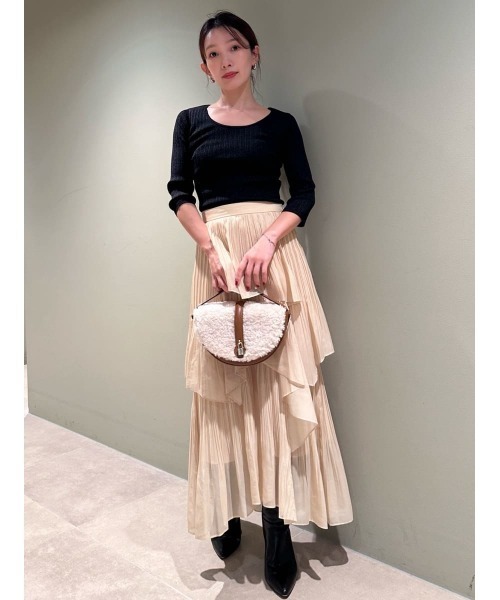 美品　snidel ストレートプリーツティアードスカート SNIDEL（スナイデル）の「ストレートプリーツティアードスカート
