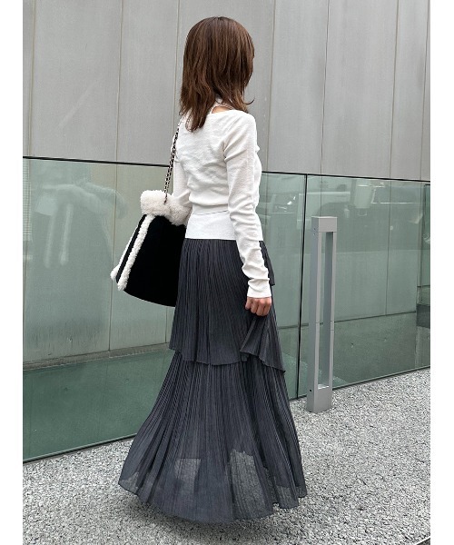 【未使用】SNIDELプリーツティアードスカート SNIDEL（スナイデル）の「プリーツティアードスカート（スカート
