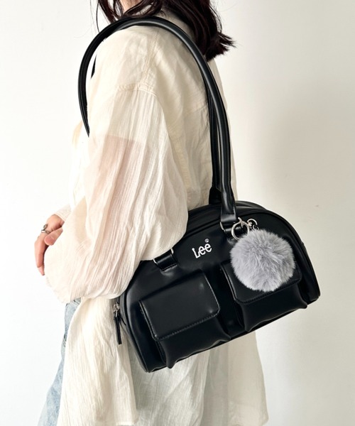 Lee/リー 2ポケット ロングハンドル PUミニボストンバッグ/ボンボン