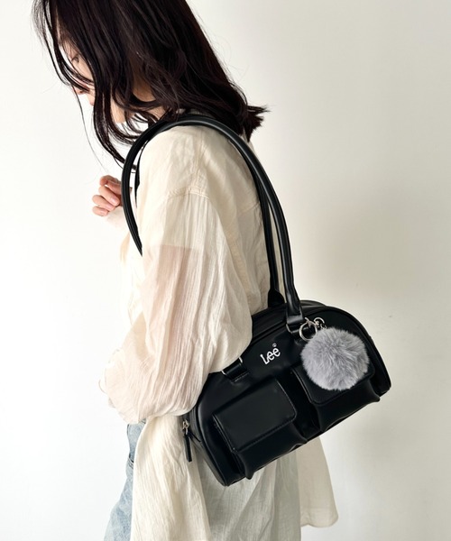Lee/リー 2ポケット ロングハンドル PUミニボストンバッグ/ボンボン