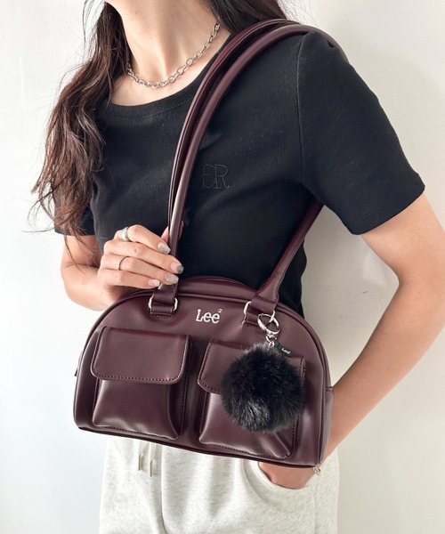 Lee/リー 2ポケット ロングハンドル PUミニボストンバッグ/ボンボン