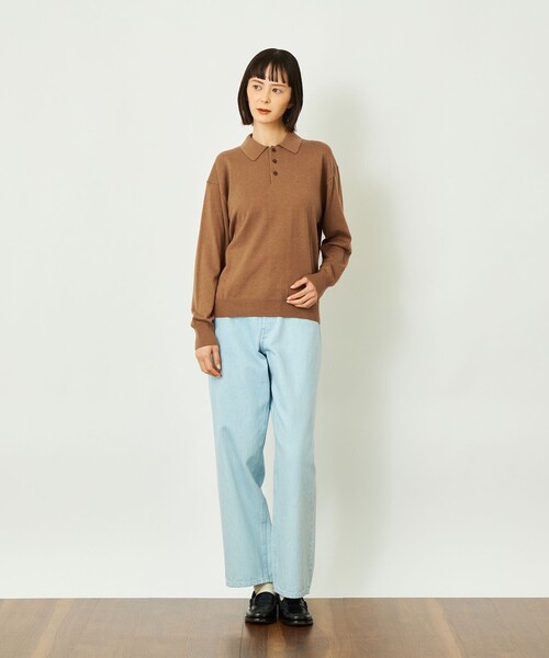 MACKINTOSH PHILOSOPHY（ﾏｯｷﾝﾄｯｼｭ ﾌｨﾛｿﾌｨｰ）の「GREY LABEL コットンウールニットポロ（ニット/セーター・レディース・ブラック/ブルー系その他7/ベージュ系その他4/レッド系その他・2/6）」の9枚目の写真
