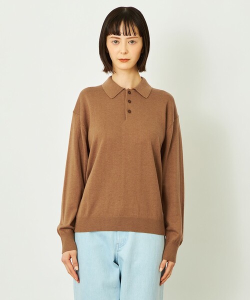 MACKINTOSH PHILOSOPHY（ﾏｯｷﾝﾄｯｼｭ ﾌｨﾛｿﾌｨｰ）の「GREY LABEL コットンウールニットポロ（ニット/セーター・レディース・ブラック/ブルー系その他7/ベージュ系その他4/レッド系その他・2/6）」の10枚目の写真