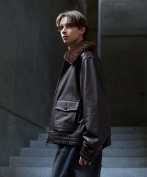CLEL（クレイル）の「【CLEL】Cow Leather G-1 Blouson / 牛革/カウレザー G-1ブルゾン（ブルゾン）」