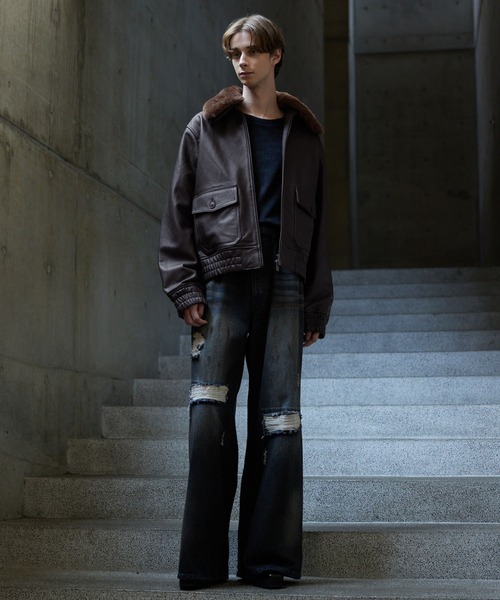 CLEL（クレイル）の「【CLEL】Cow Leather G-1 Blouson / 牛革