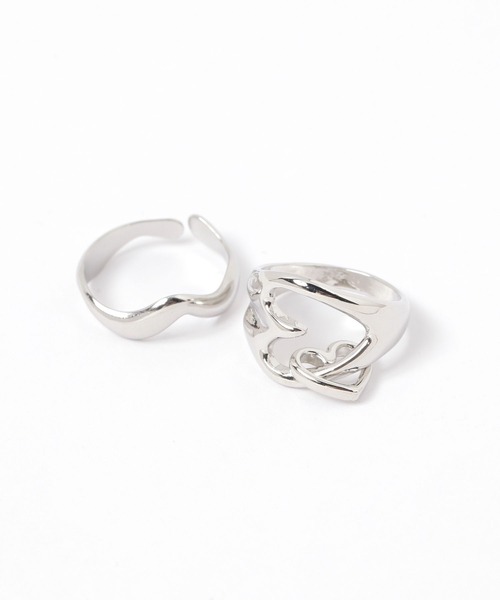 Heather(ヘザー)の「アソート2Pリング 592734(リング・レディース・シルバー/ゴールド・ONE SIZE)」の2枚目の写真